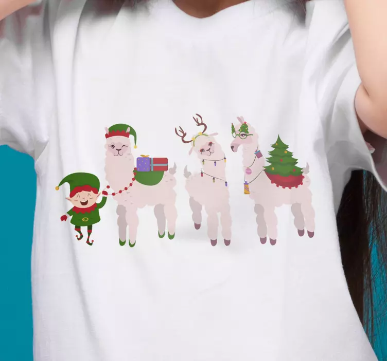 Festive Llama Christmas shirt - TenStickers