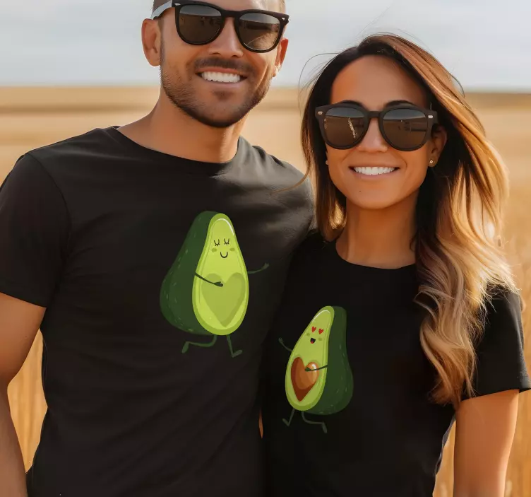 Happy avocados couple t shirt - TenStickers