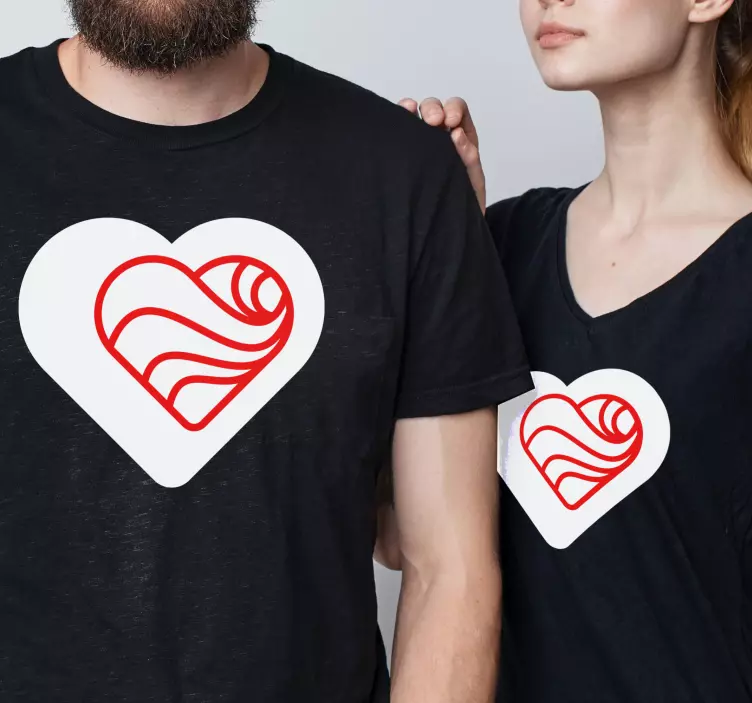 Heart Pattern Embrace couple t -shirts - TenStickers