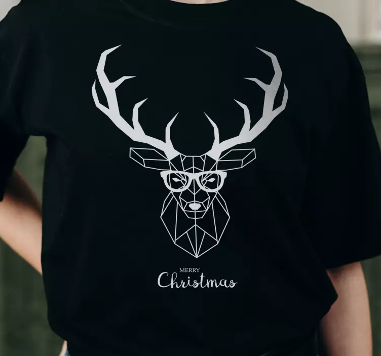 Hipster geometric deer Christmas shirt - TenStickers