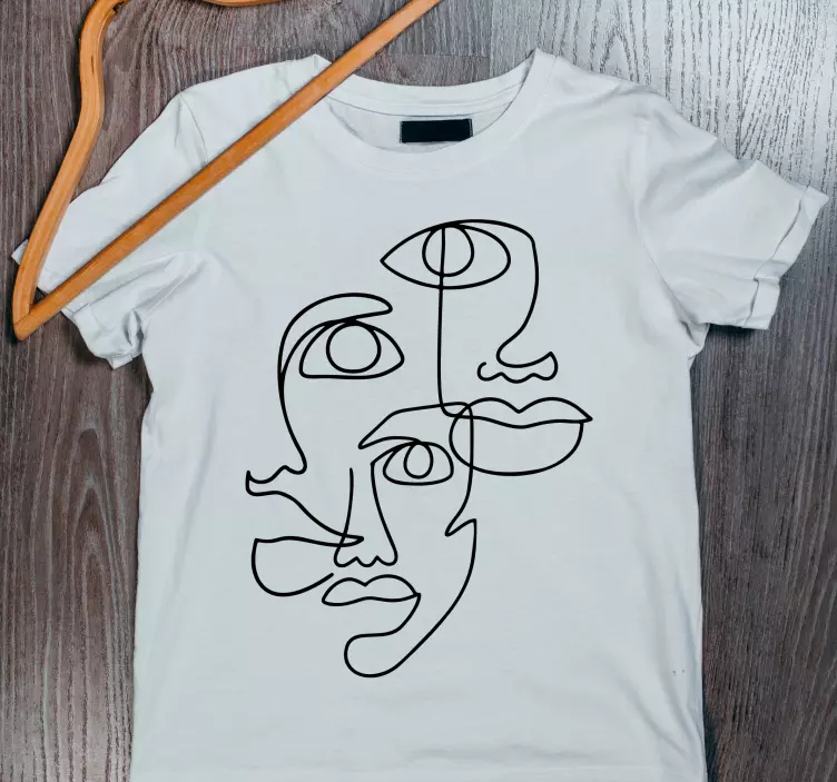 Minimalist faces design custom t-shirt - TenStickers