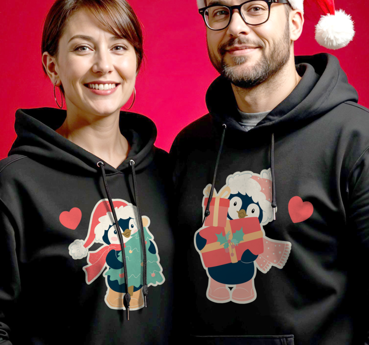 Pinguine couple in loved on christmas couple t -shirts - TenStickers