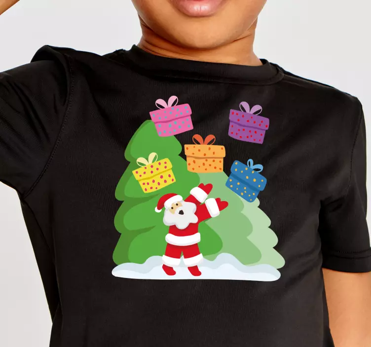 Santa claus throwing presents shirt - TenStickers