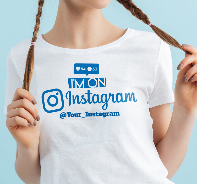 Youth customisable instagram T-shirts with name - TenStickers