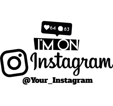 Youth customisable instagram T-shirts with name - TenStickers