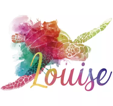 Colorful turtles with names couple t -shirts - TenStickers