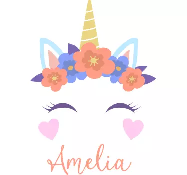 Kids t-shirt unicorn floral delight - TenStickers