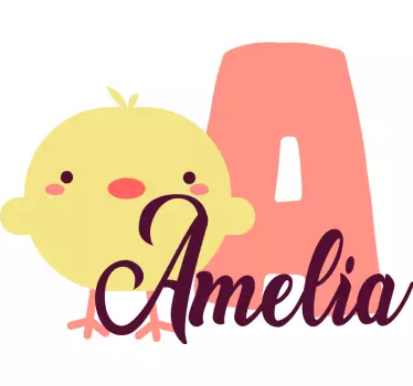Cute chick personalized kids t-shirt - TenStickers