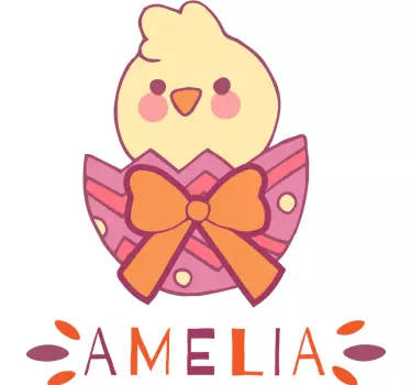 Baby t-shirt cute chick with bow - TenStickers