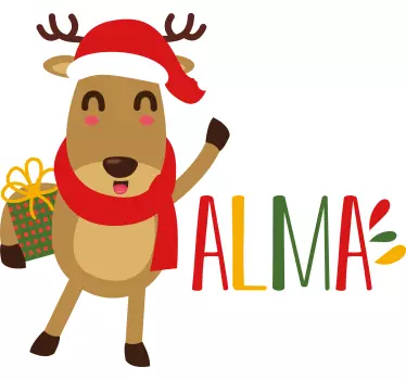 Kids t-shirt adorable reindeer delight - TenStickers