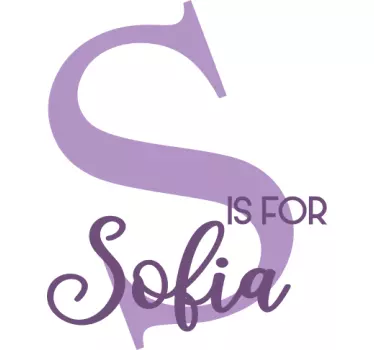 Kids t-shirt s is for sofia - TenStickers