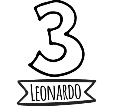 Kids t-shirt number three birthday celebration - TenStickers