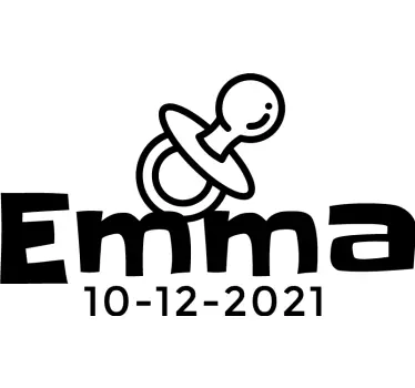  Name, Date, and Pacifier Baby shirt - TenStickers