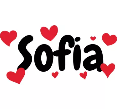 Personalised name baby shirt with hearts - TenStickers