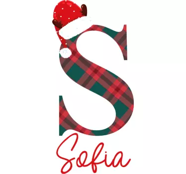 Initial letter and name Christmas hoodie - TenStickers