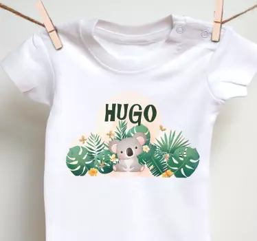 Baby t-shirt cute koala embracing design - TenStickers