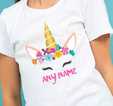 Baby t-shirt unicorn bloom personalized - TenStickers