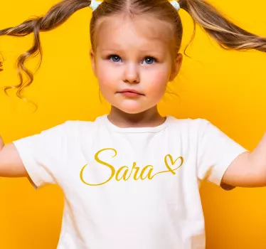 Calligraphic Name  Heart T-shirts - TenStickers