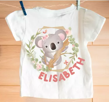 Cute animals koala with name  Baby t-shirt - TenStickers