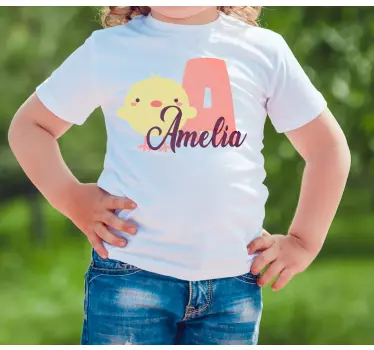 Cute chick personalized kids t-shirt - TenStickers