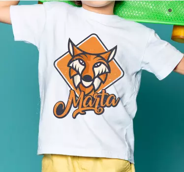 Kids t-shirt fox with name - TenStickers
