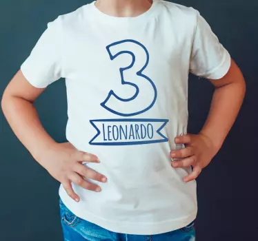 Kids t-shirt number three birthday celebration - TenStickers