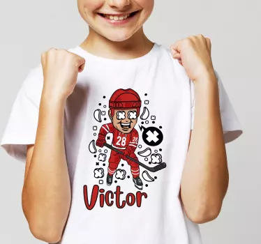 Kids t-shirt winning hockey celebration - TenStickers
