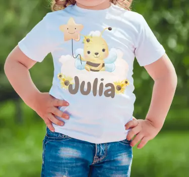 Kids t-shirt with adorable bee and star design - TenStickers