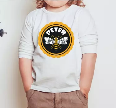 Kids t-shirt with bee themed customization - TenStickers