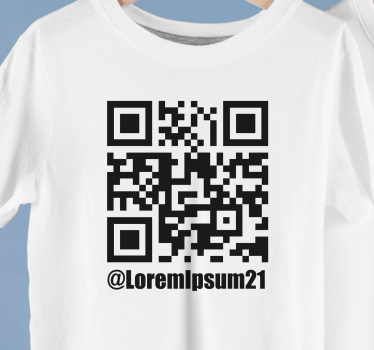 Personalised monochrome Instagram QR t-shirt - TenStickers