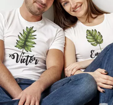 Mother and daughter t-shirt leafy duo apparel - TenStickers
