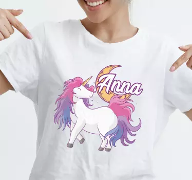 Personalized unicorn name baby t-shirt - TenStickers