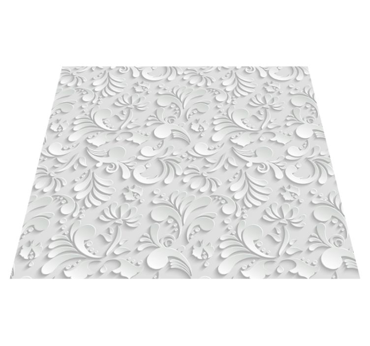 3D floral pattern white vinyl carpet - TenStickers