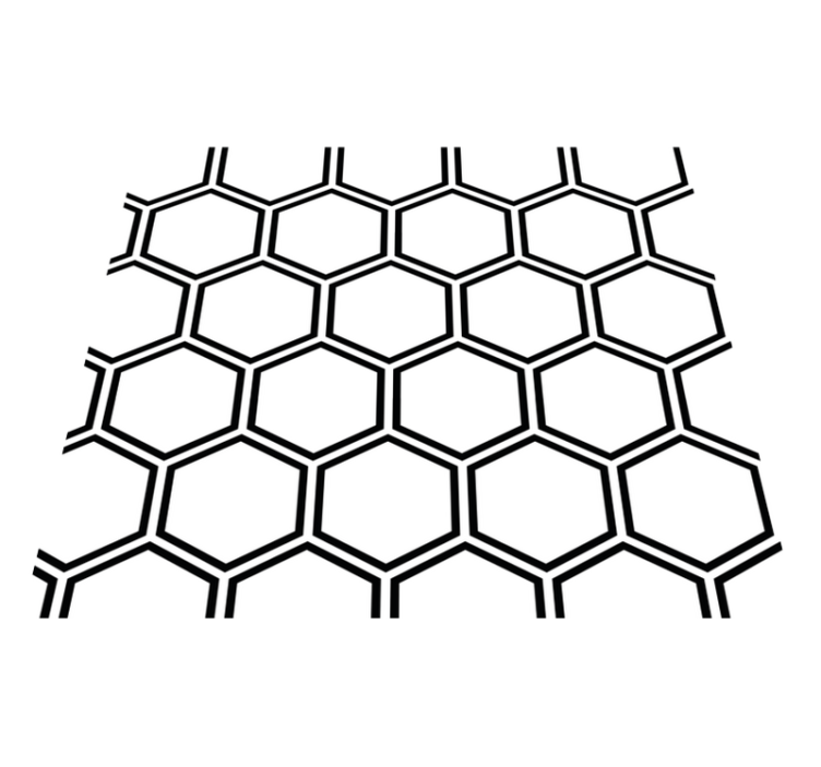 Hexagonal pattern white vinyl carpet - TenStickers
