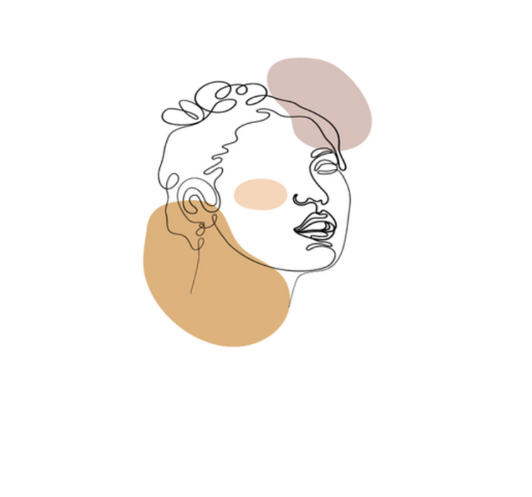 Abstract face and circles white vinyl carpet - TenStickers