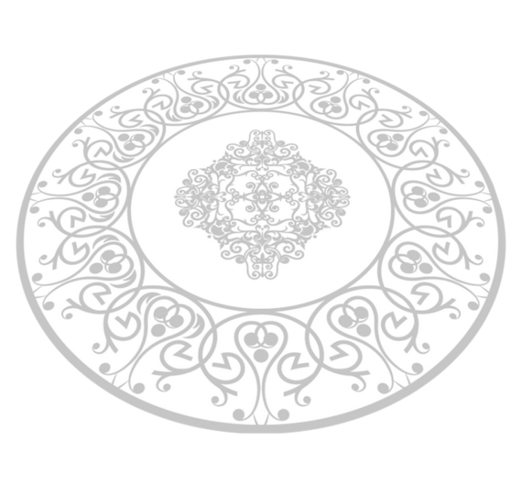 round damask white vinyl carpet - TenStickers