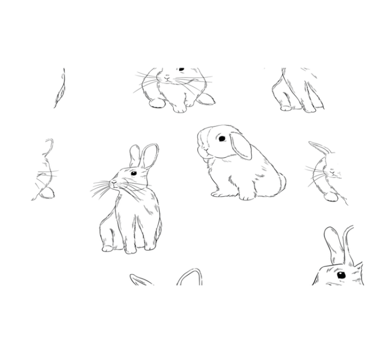 White bunnies white vinyl carpet - TenStickers