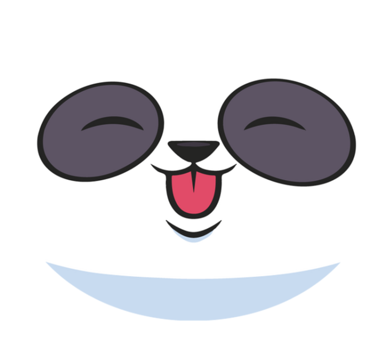 Panda face white vinyl carpet - TenStickers