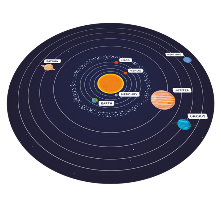 solar system bedroom vinyl carpet - TenStickers