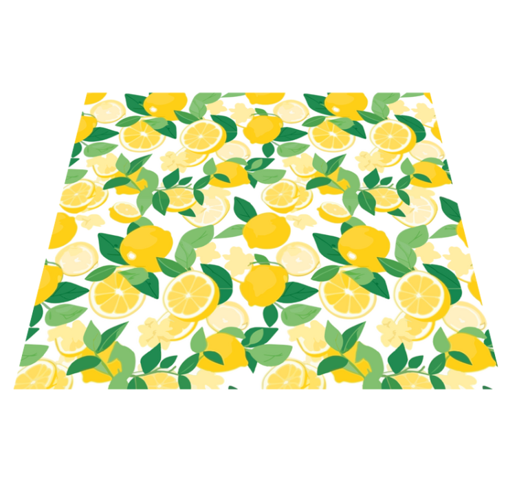 Lemon slice pattern yellow vinyl carpet - TenStickers