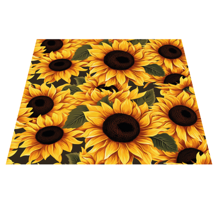 Vintage sunflower design yellow vinyl carpet - TenStickers