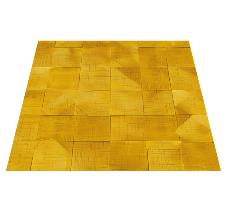 Geometric squares  yellow vinyl carpet - TenStickers