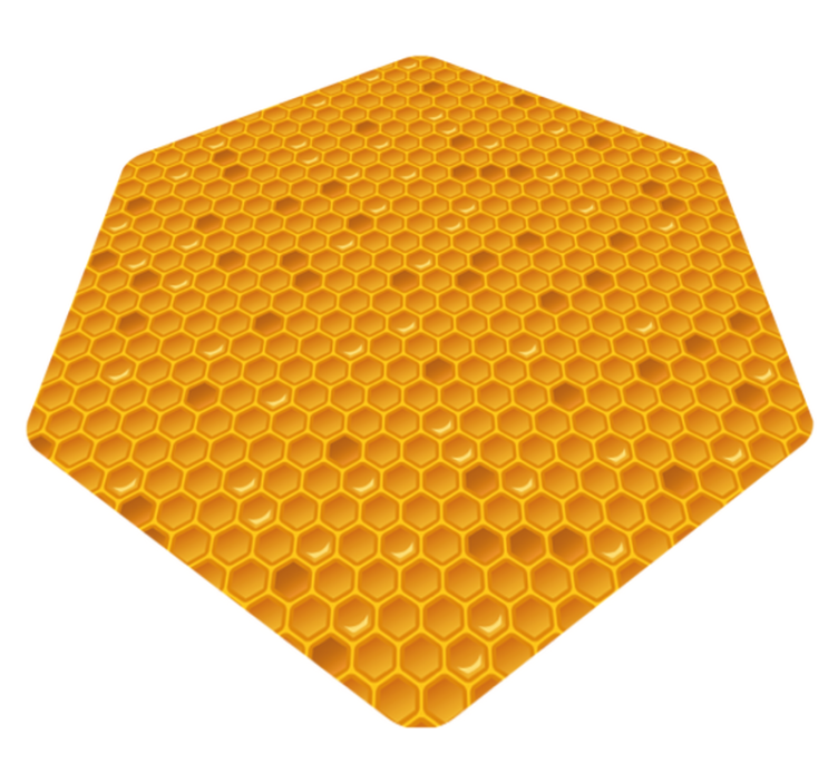 Honeycomb design yellow vinyl carpet - TenStickers