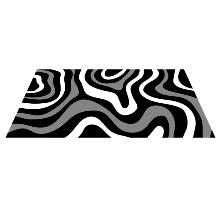 Modern waves  black vinyl carpet - TenStickers