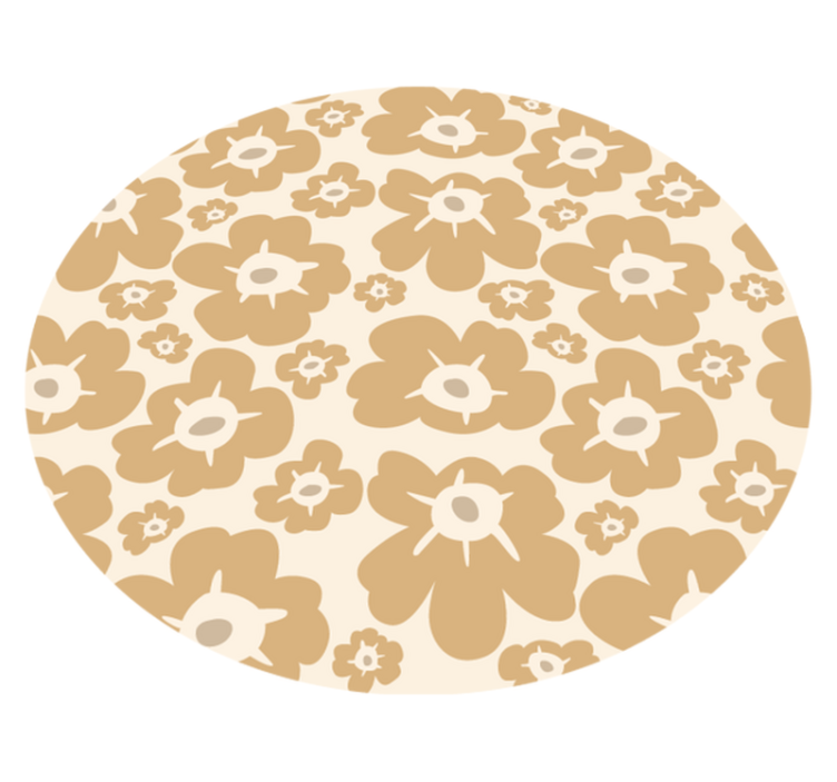 Beige poppies floral vinyl carpet - TenStickers