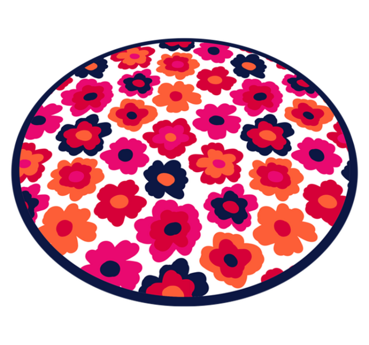 Red poppy floral vinyl carpet - TenStickers