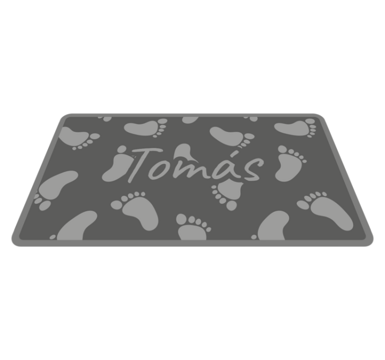 Gray footsteps design custom vinyl carpet - TenStickers