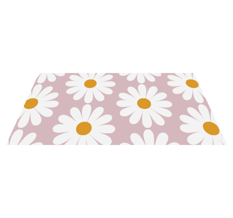 Daisy with a pink background bathroom vinyl carpet - TenStickers