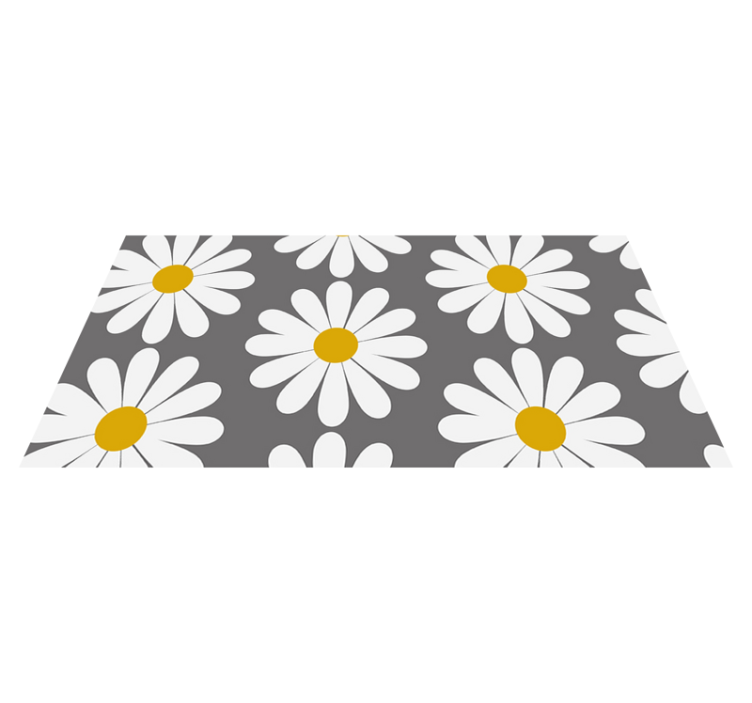 Daisy with a grey background bathroom vinyl carpet - TenStickers
