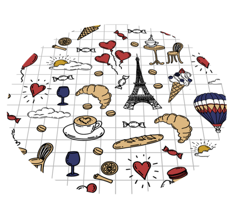 Minimalistic Paris design bathroom vinyl carpet - TenStickers